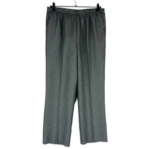New Alfred Dunner Womans 12 Pull On Pants Grey Pull on Elastic Waist Comfort NWT